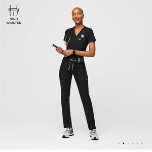 Figs Women’s Black Yola High Waisted Scrub Pants